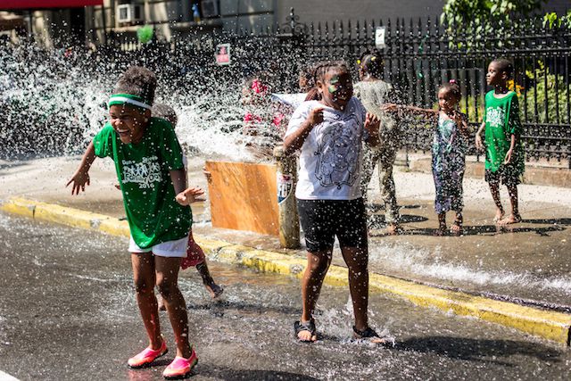 New Yorkers demonstrate one way to survive the heat